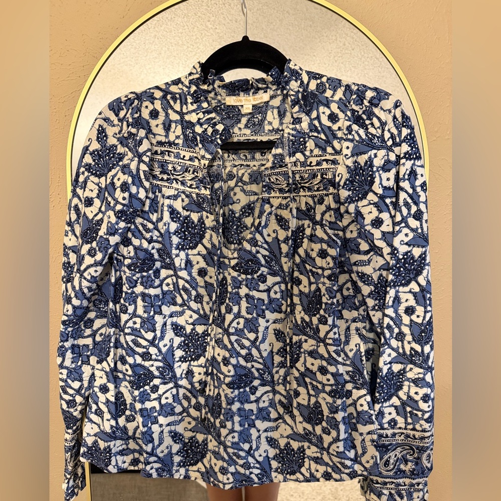 Love The Label blue and white blouse